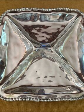 Beatriz Ball Organic Pearl 4-Section Divided Serving Tray Square 12”